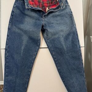 Vintage Y2K LL Bean Flannel Lined Jeans Mens (Fits 34x32) Blue Denim Light Wash